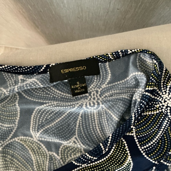 Espresso Floral Navy Sleeveless Dress Size small - Picture 5 of 7